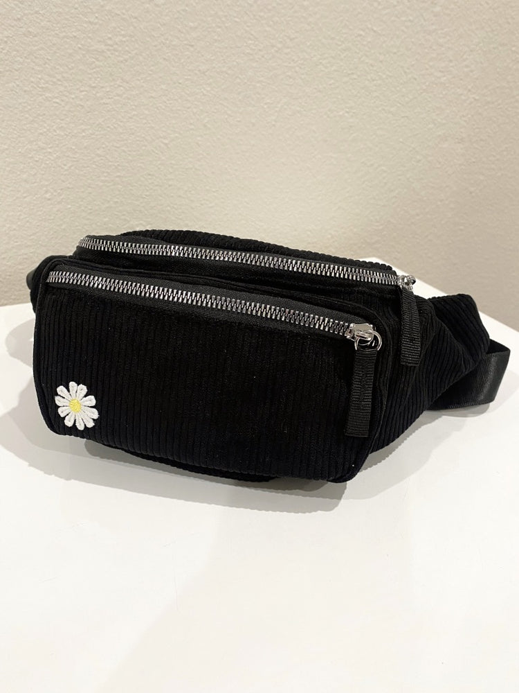 Corduroy Fanny Pack - Black