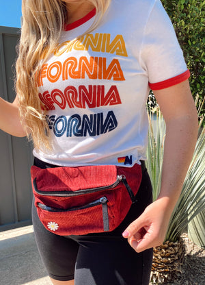 Corduroy Fanny Pack - Pomegranate