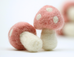 Felted Mushroom Ornament - Bubble Gum